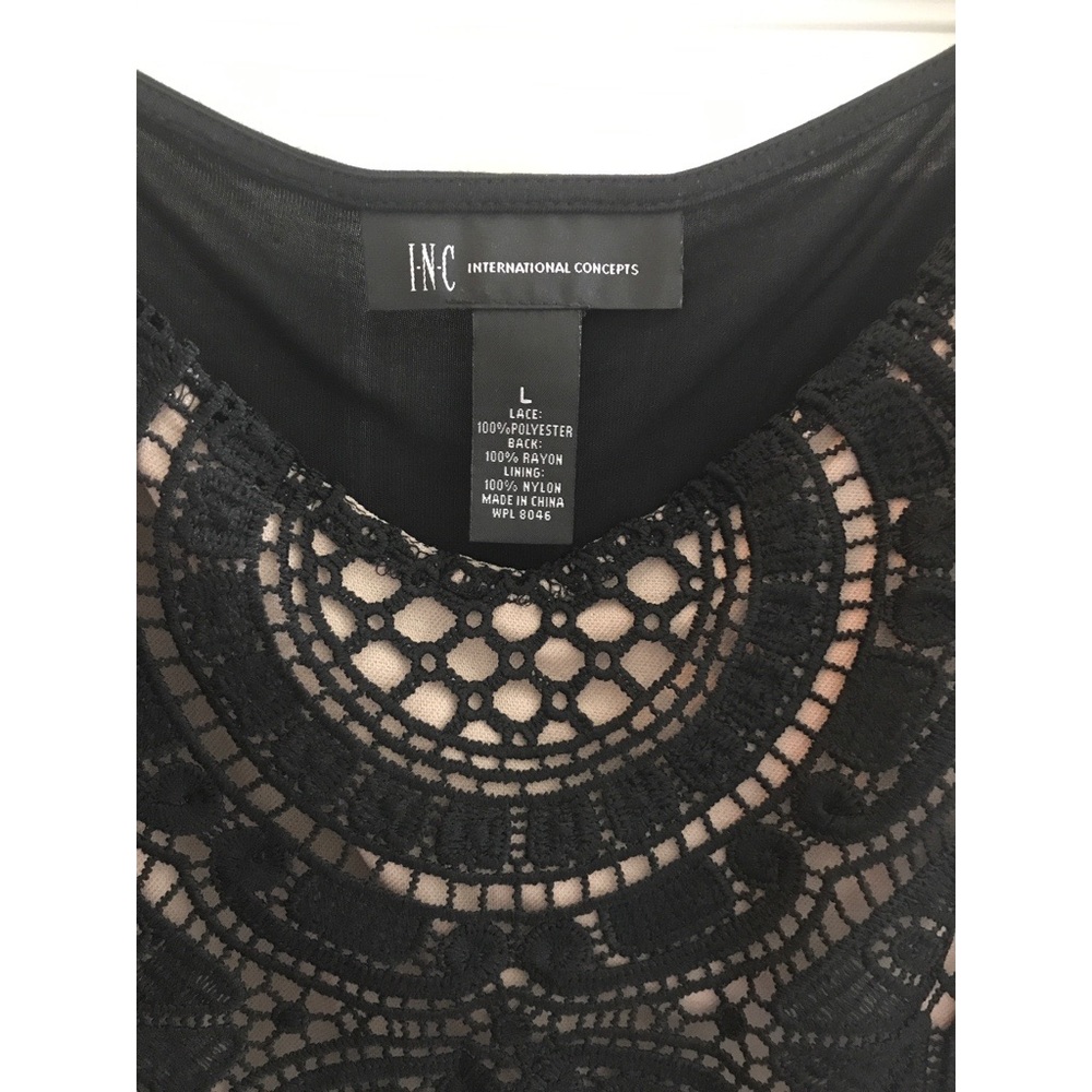 INC Black Lace Spaghetti Strap Top - Picture 4 of 8